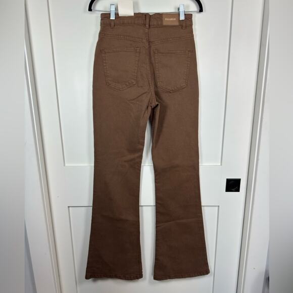 Pull&Bear Brown Flare High Rise Cotton Jeans Size 4 NWT - Picture 5 of 9
